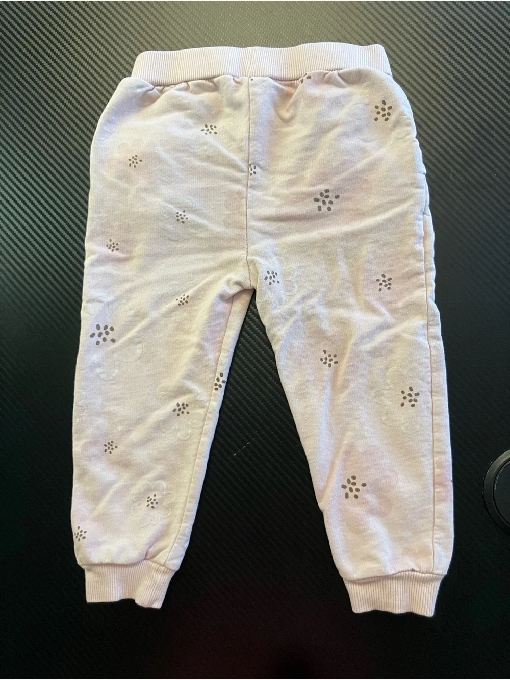 Soft Pink Floral Sweatpants for Kids